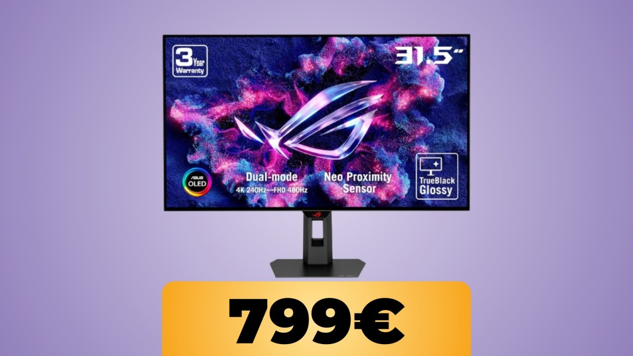 Il monitor ASUS ROG Strix OLED da 31,5" 4K UHD OLED torna al minimo storico su Amazon