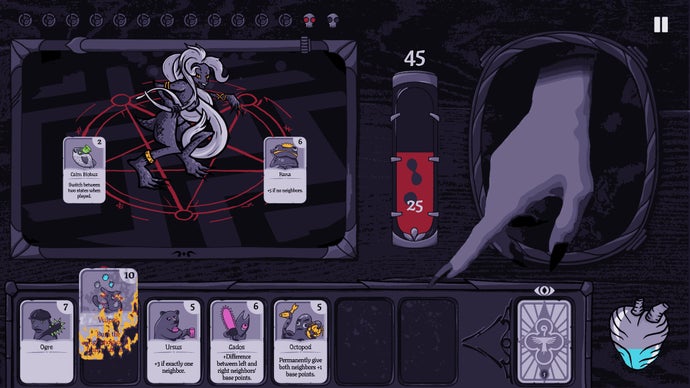 Burn With Me is a hand-drawn demon card game featuring the artist's own hand - and also, a refreshingly finite alternative to yer Balatro-likes