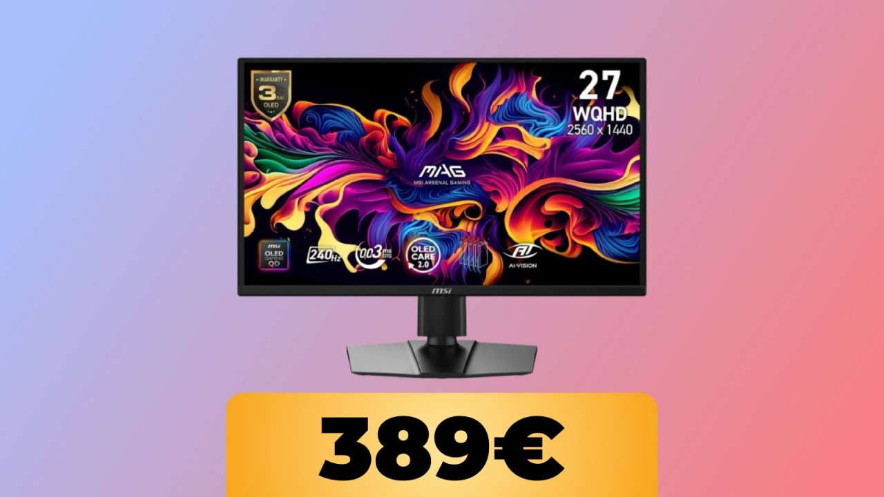 Il monitor MSI WQHD da 26.5" e 240Hz è su Amazon al minimo storico