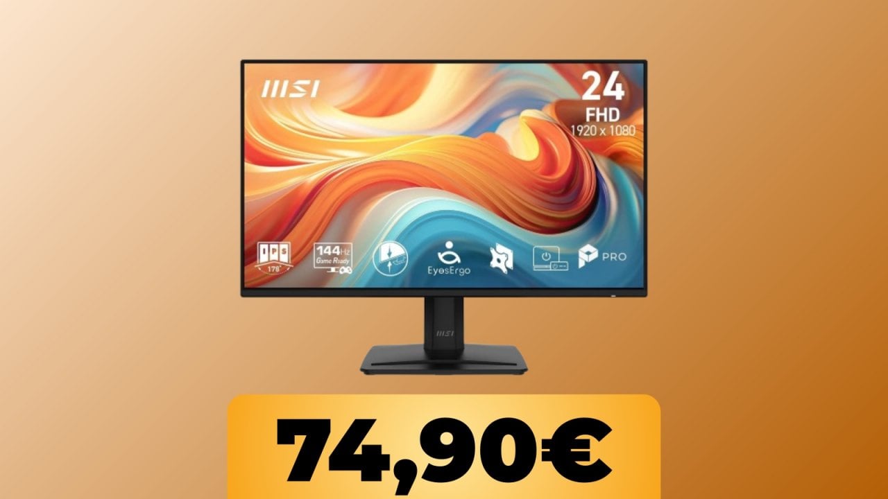 Il monitor MSI da 24" con risoluzione Full HD e refresh rate da 144Hz è in promo al minimo storico