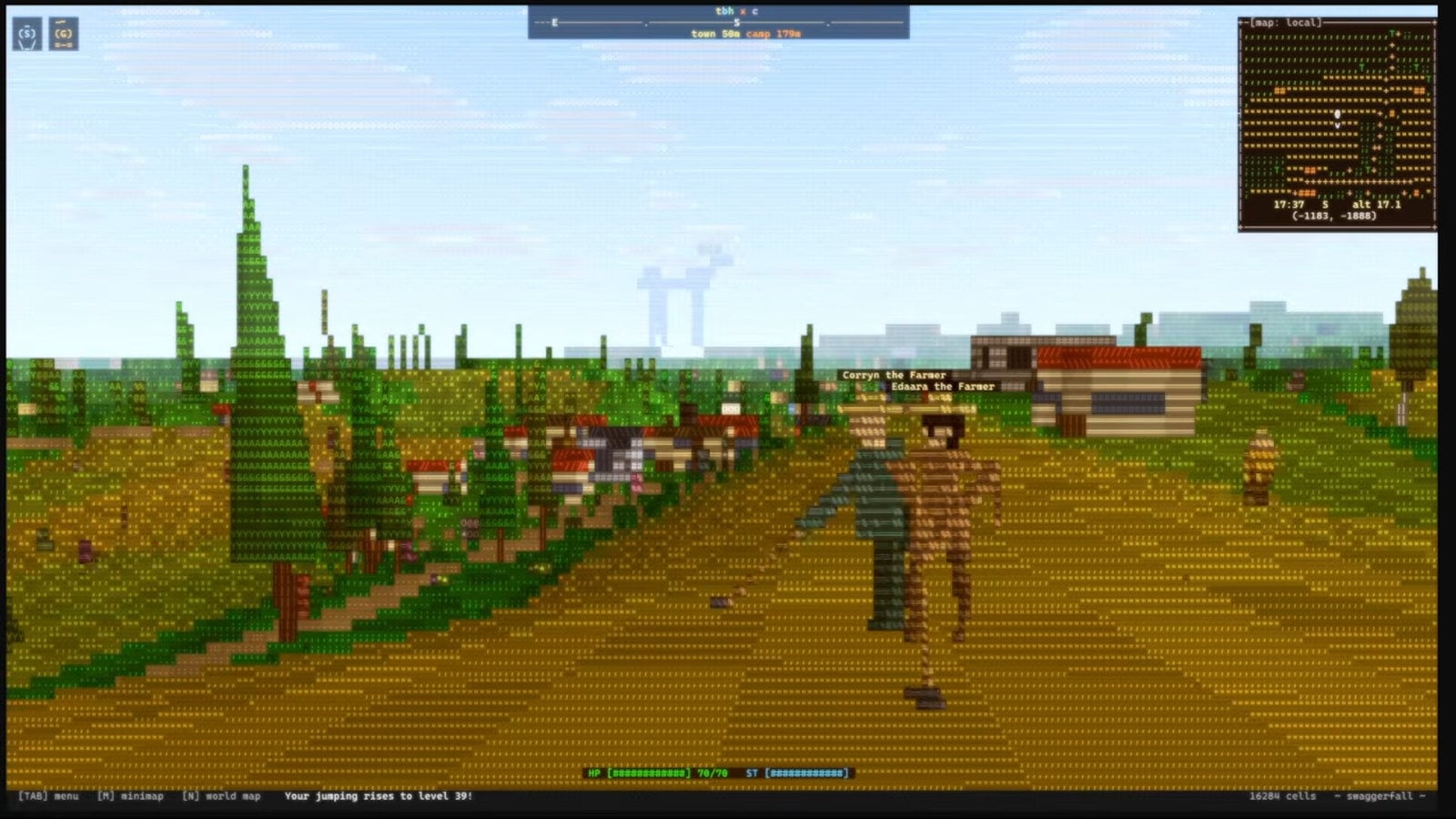 “ターミナル上で動く”オープンワールドRPG『Swaggerfall』お披露目。「ASCII文字」製3Dファンタジー世界、打鍵が紡ぐロマンな冒険