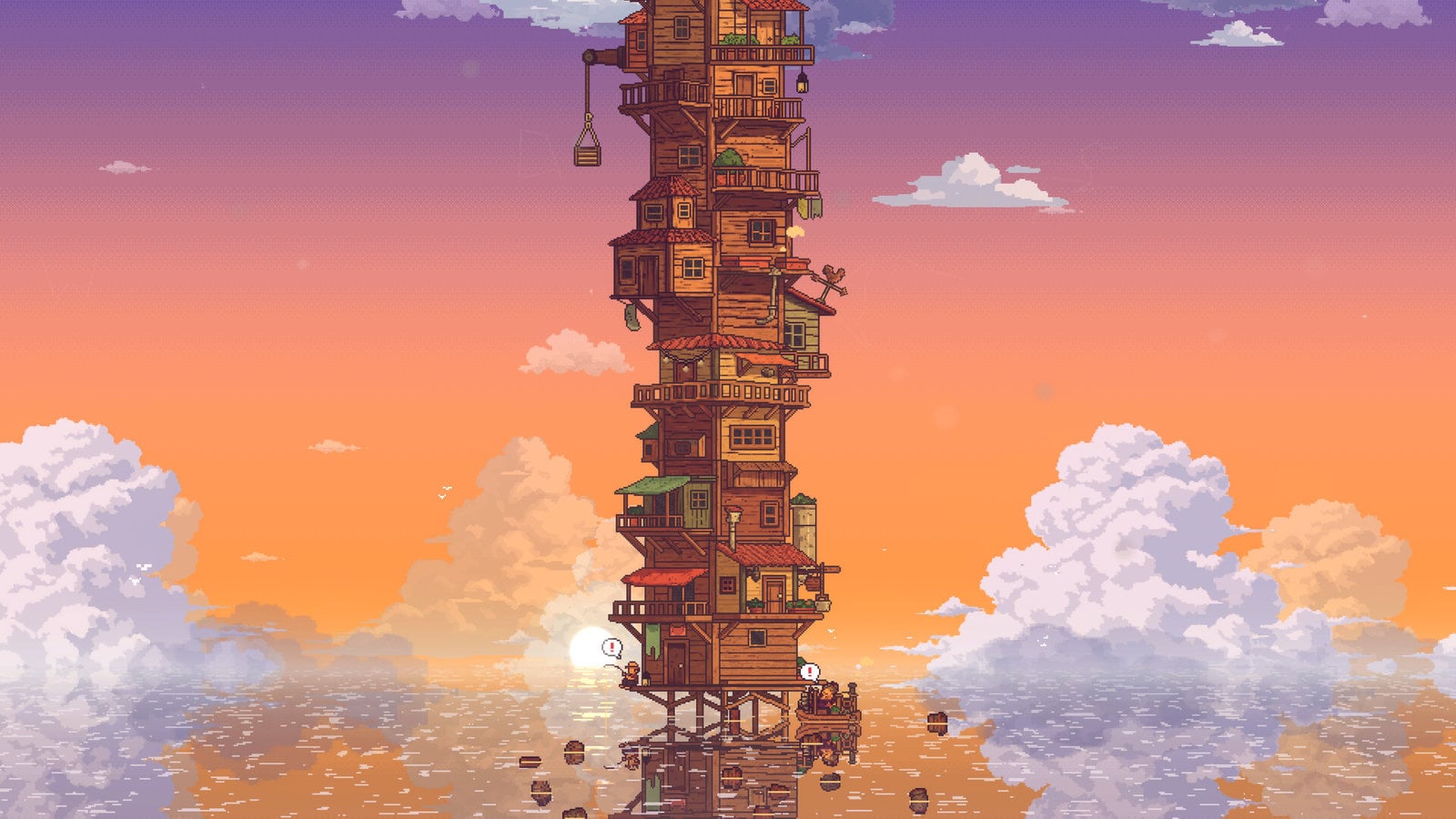“海上タワー”デスクトップ放置釣りゲーム『CELESTAY Craft&Slowlife』10月9日配信へ。釣って建ててやがて空へ、夜は”星座を眺める“水没世界スローライフ